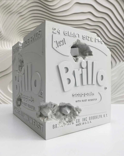 Daniel Arsham, 'Eroded Brillo Box', 2020 | Available for Sale | Image of sculpture out of box