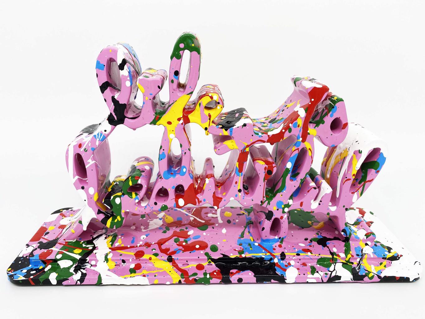 Mr. Brainwash, 'Life is Beautiful -Dipped Splash', 2020 | Pink | Available for Sale | Image of signed sculpture